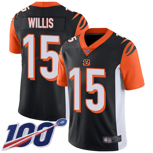 Cincinnati Bengals Limited Black Men Damion Willis Home Jersey NFL Footballl #15 100th Season Vapor Untouchable